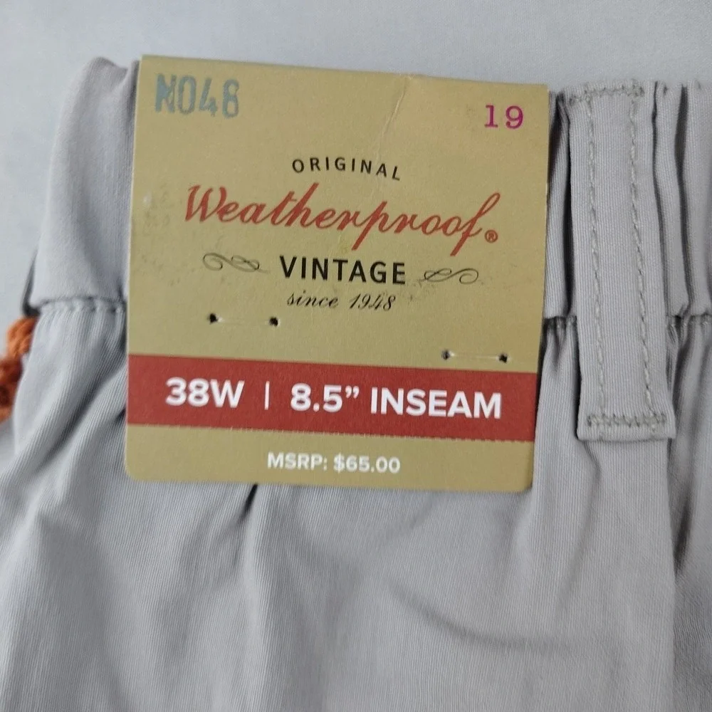 Weatherproof Vintage Shorts Mens 38x8.5 Gray  Stretch Momentum Active NWT
